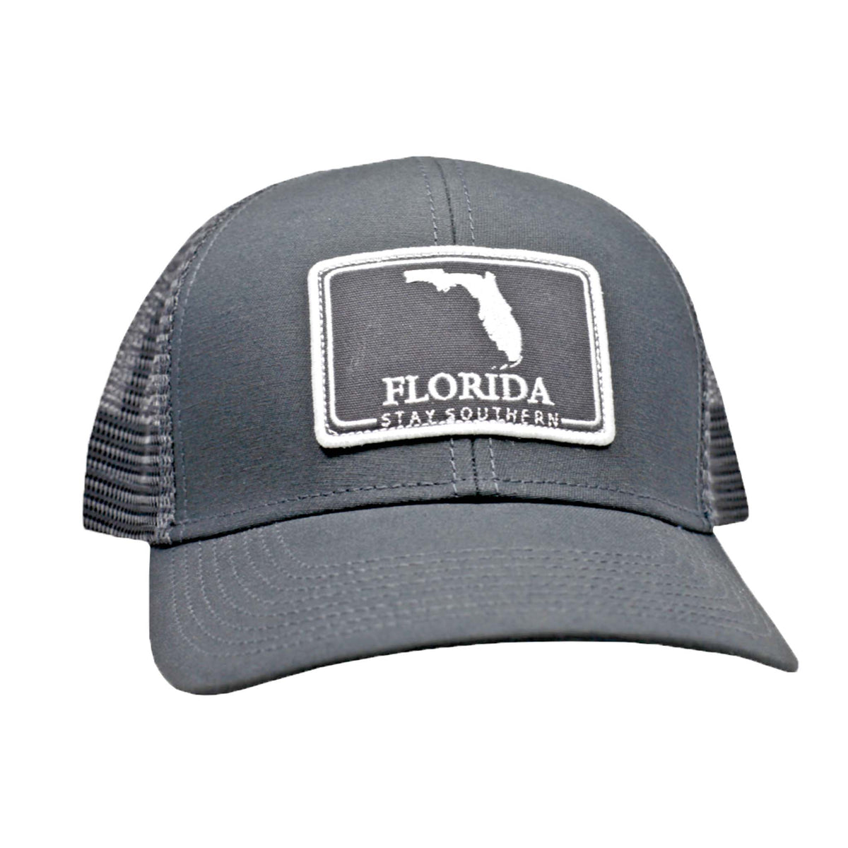 Florida Mesh Back Trucker Hat in Charcoal by Peach State Pride Hats