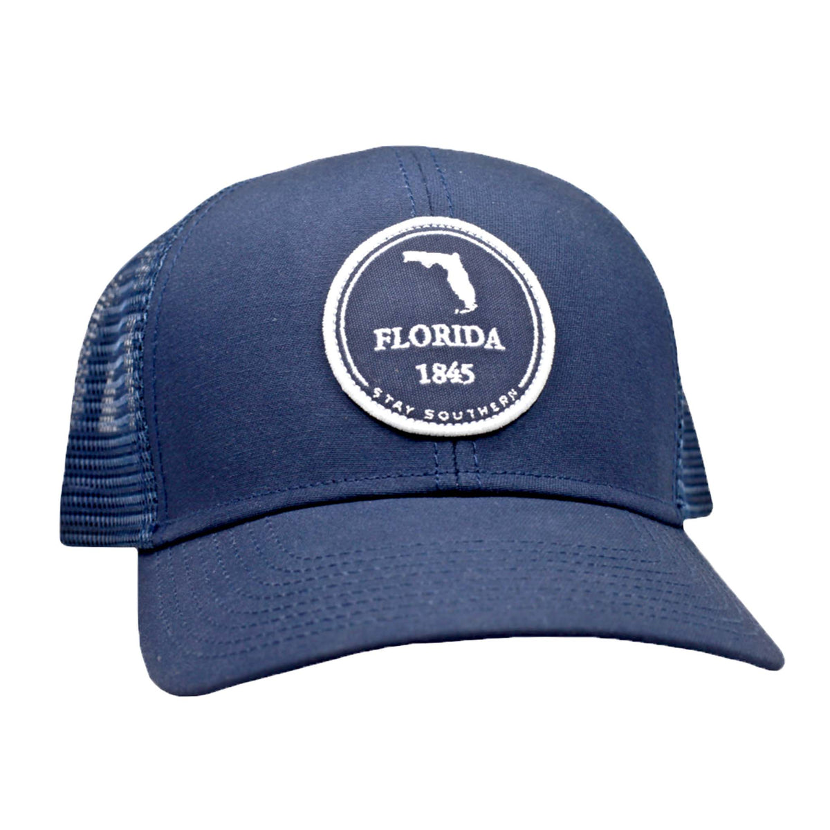 Florida Mesh Back Trucker Hat in Navy by Peach State Pride Hats