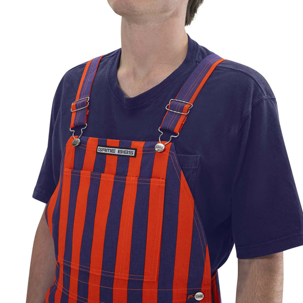 Orange & Purple Striped Game Bib Overalls