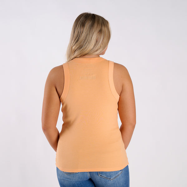 Women's Clemson Ribbed Tanktop in Sherbert