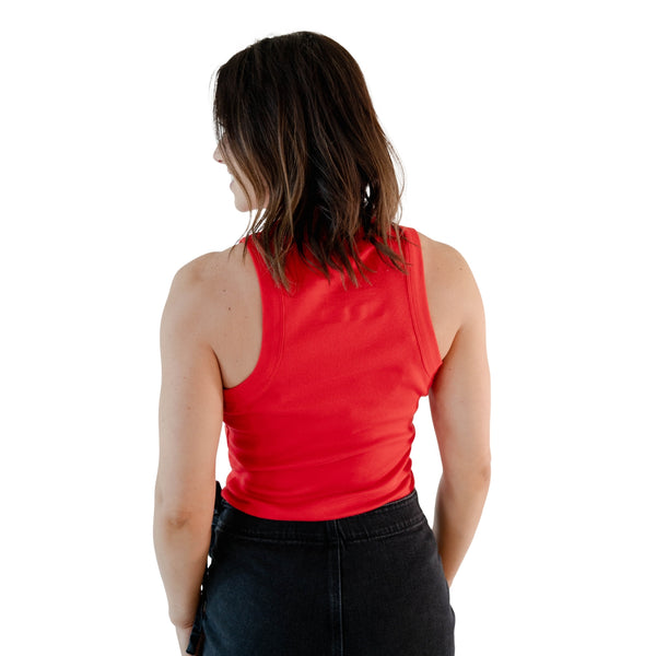 UGA Mascot Ribbed Tank Top in Red