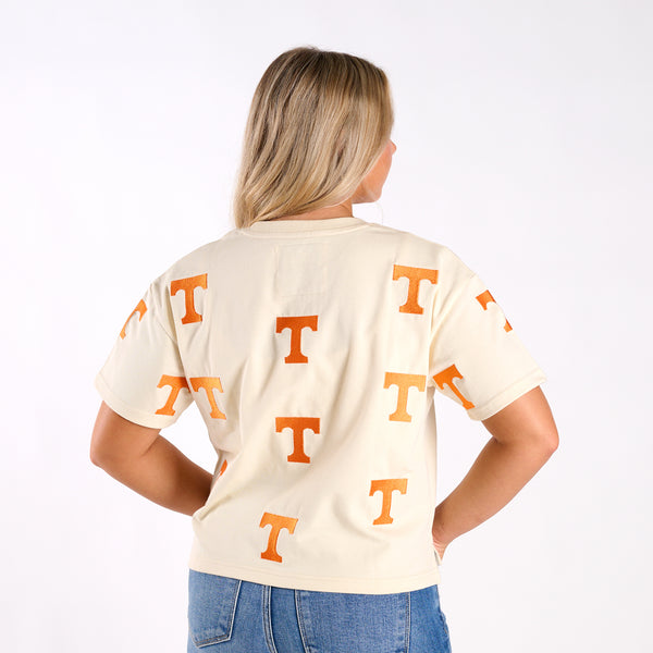 Tennessee Volunteers Allover Logo Cropped T-Shirt