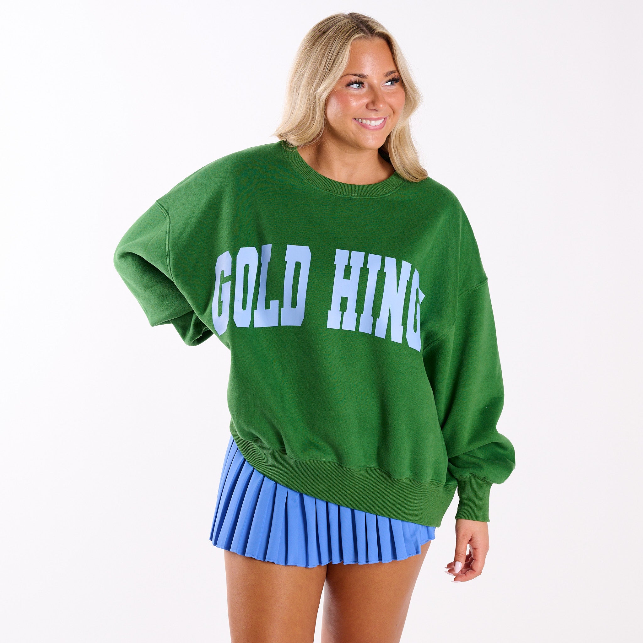 Gold Hinge Arch Crewneck Sweatshirt Spring Green