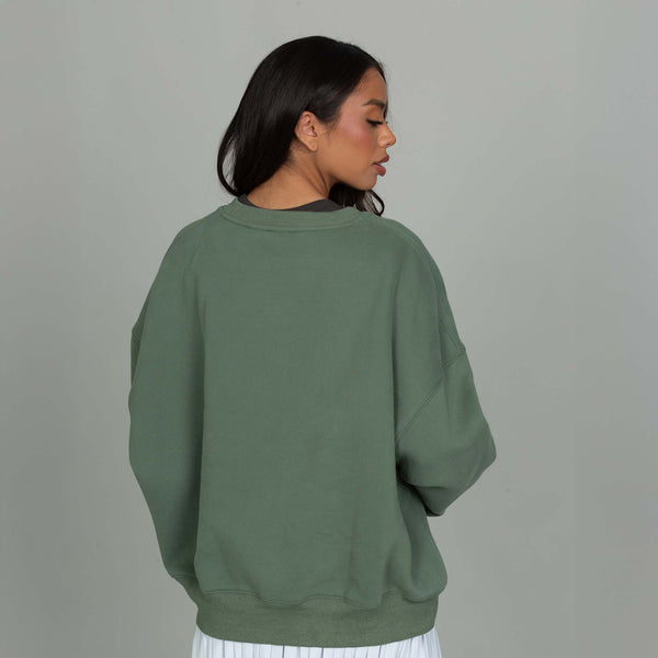 Gold Hinge Arch Crewneck Sweatshirt in Sea Spray