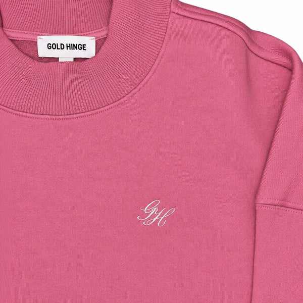 Gold Hinge Prep Mockneck in Magenta
