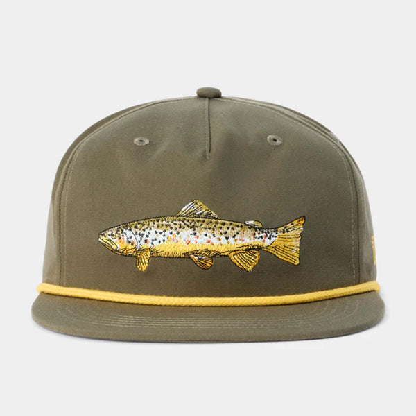 Brown Trout Grandpa Hat in Military Green