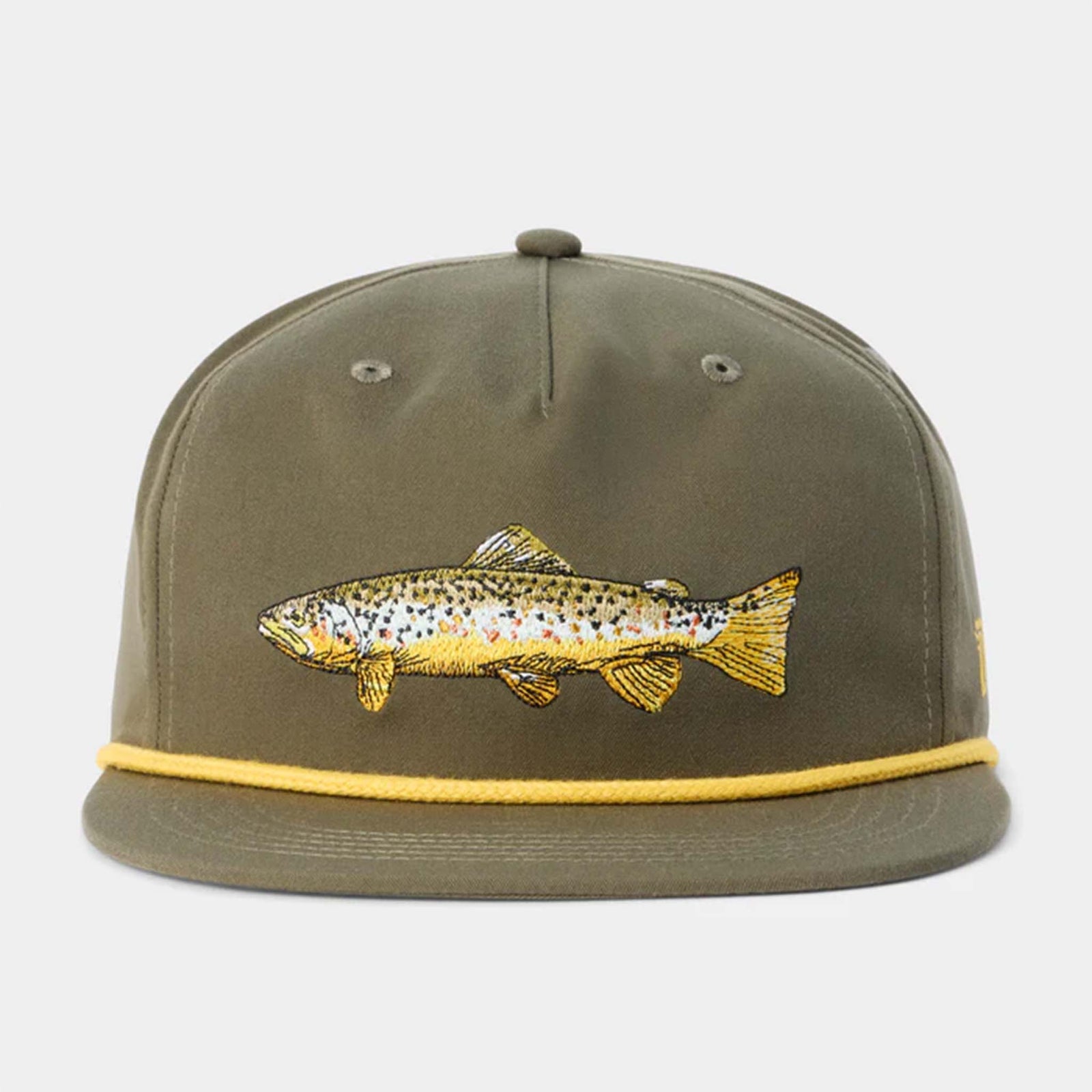 Brown Trout Grandpa Hat in Military Green