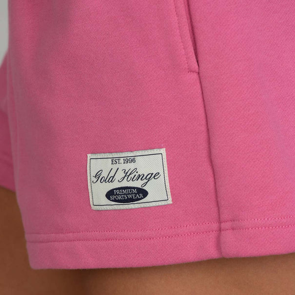 Double Waist Loose Sweat Shorts in Magenta