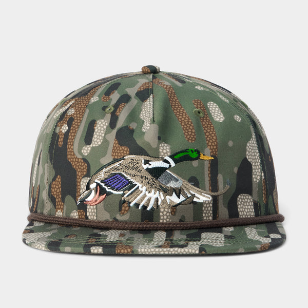 Mallard Rope Snapback in Woodland Camo