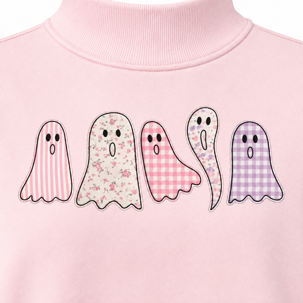 Patchwork Ghost Mockneck Sweatshirt