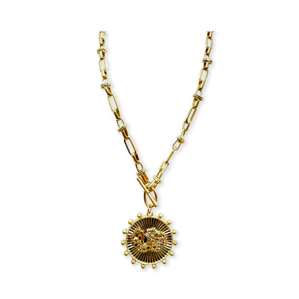 Gamecock Medallion Gold Necklace