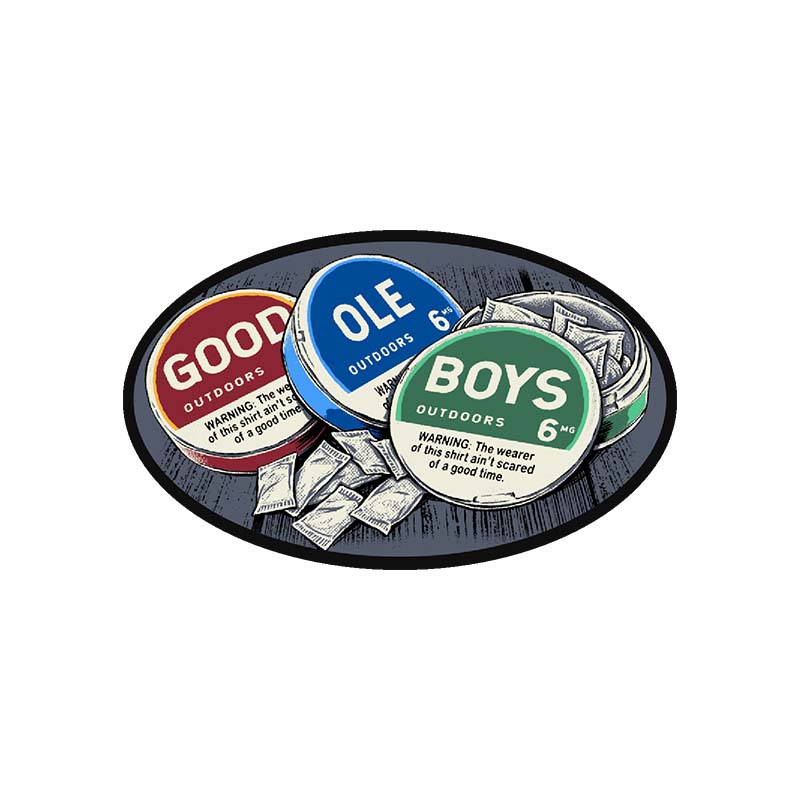 Good Ole Boys Outdoors pouch can decal.