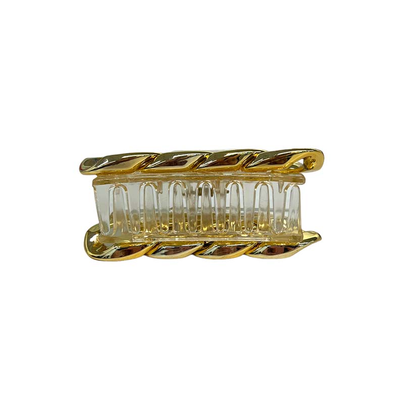 Square Hair Clip with Gold Chain