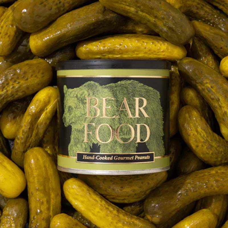 bear food dill pickle peanuts