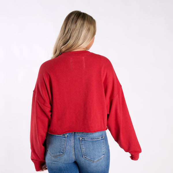 Georgia Bulldogs Vintage Collage Cropped Sweatshirt