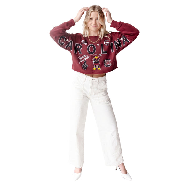 South Carolina Gamecocks Vintage Collage Cropped Sweatshirt