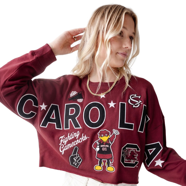 South Carolina Gamecocks Vintage Collage Cropped Sweatshirt