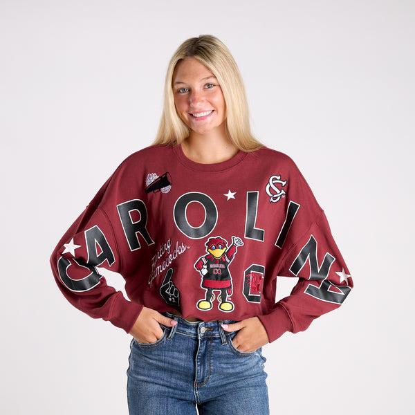 South Carolina Gamecocks Vintage Collage Cropped Sweatshirt