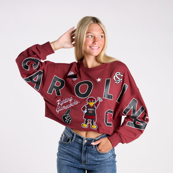 South Carolina Gamecocks Vintage Collage Cropped Sweatshirt