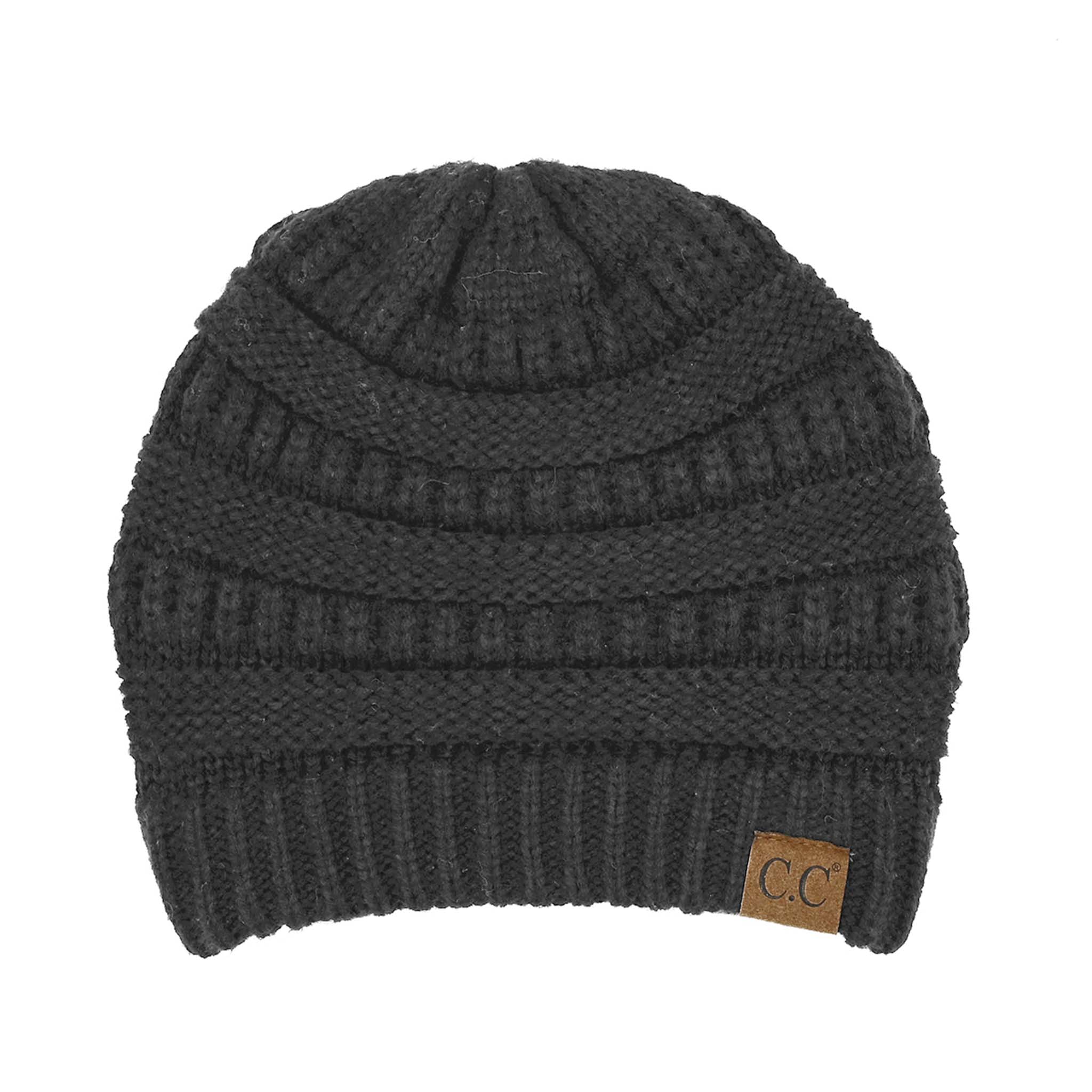 Solid Ribbed CC Beanie