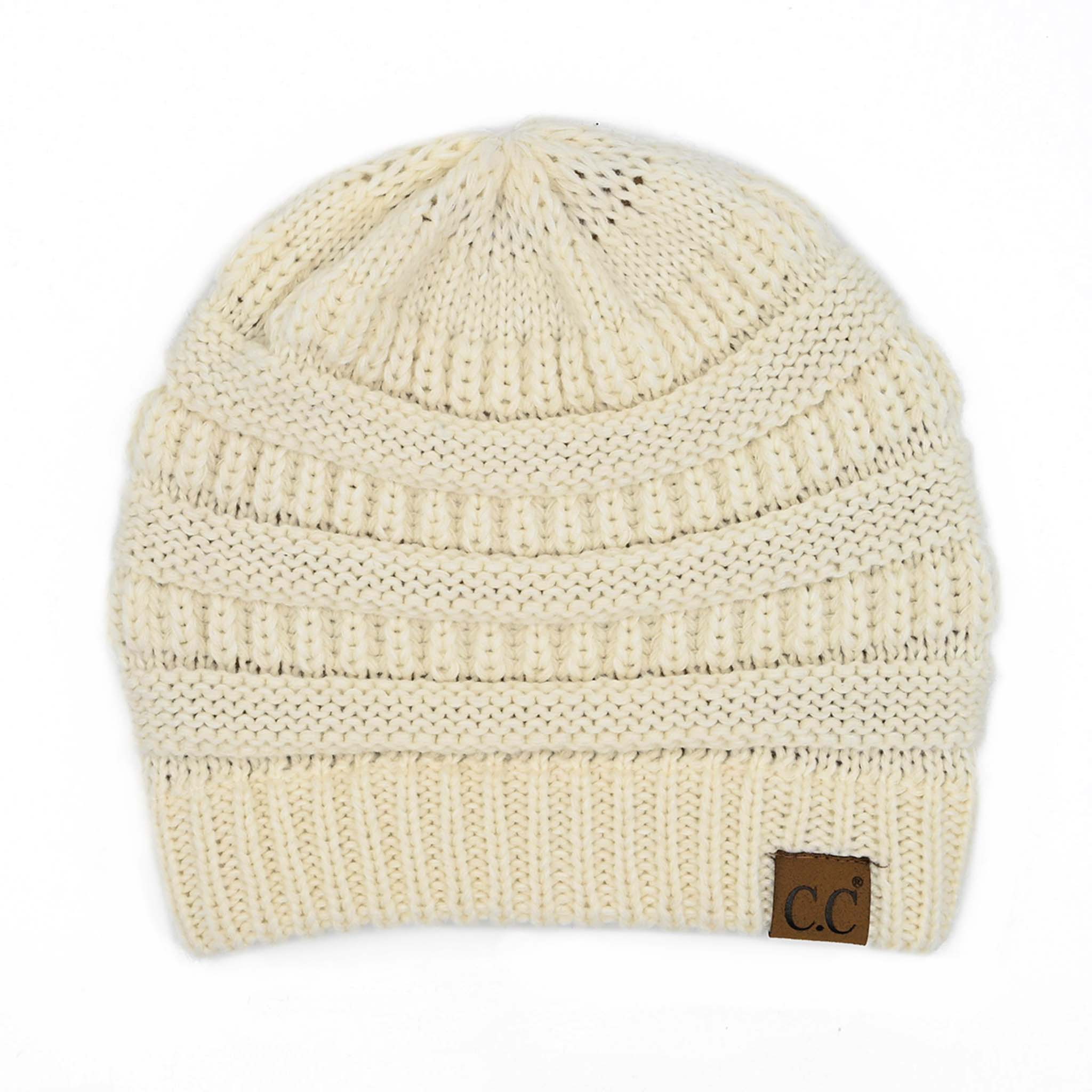 Solid Ribbed CC Beanie