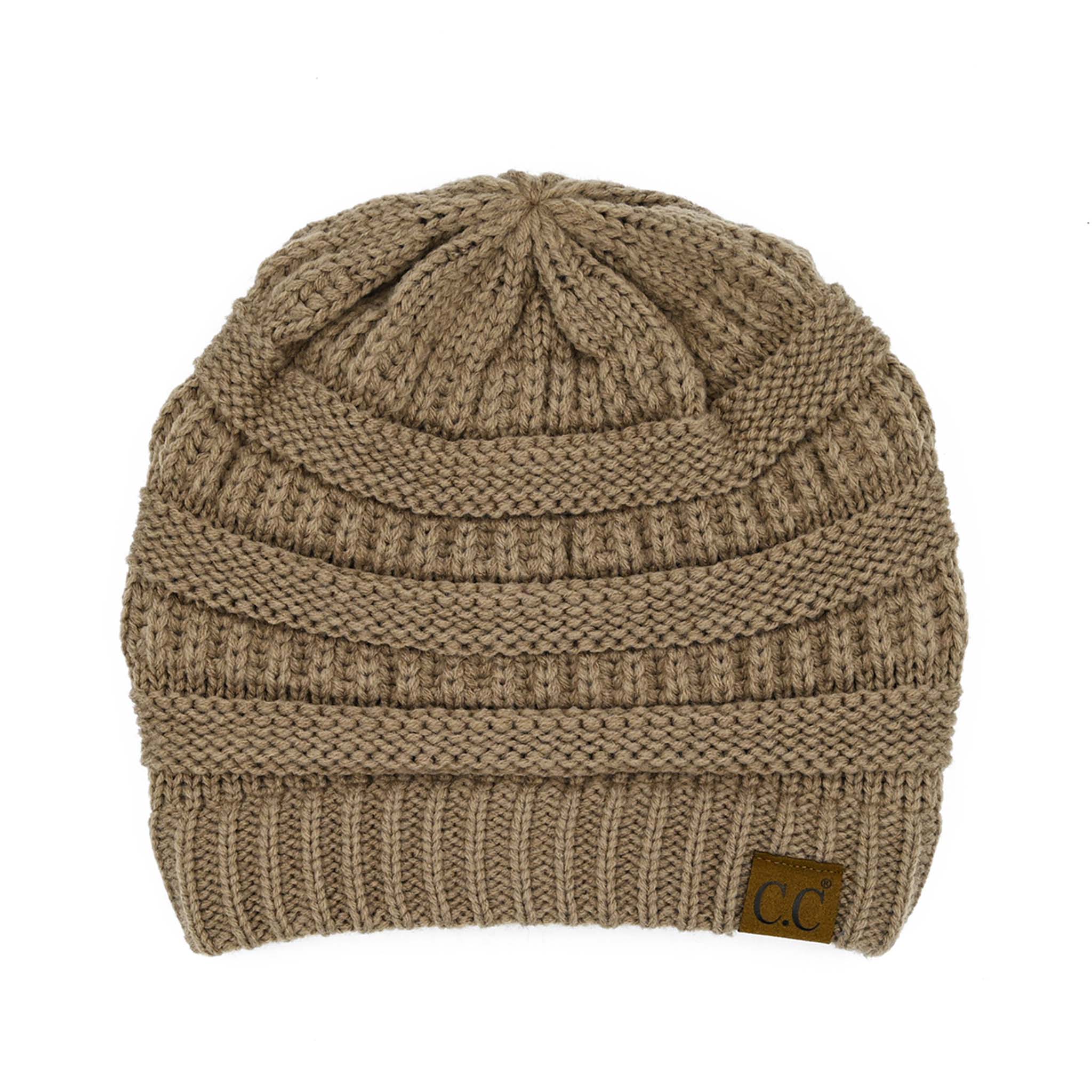 Solid Ribbed CC Beanie
