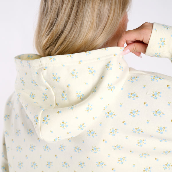 Blue Floral Bow Hoodie