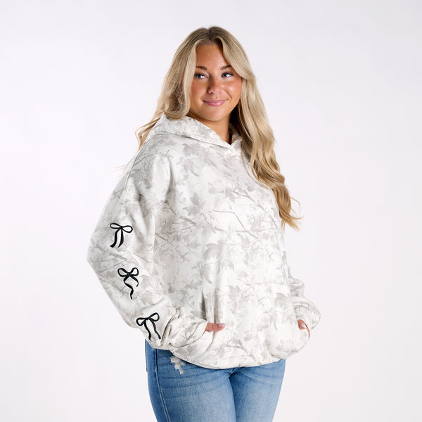 White Camo Bow Hoodie