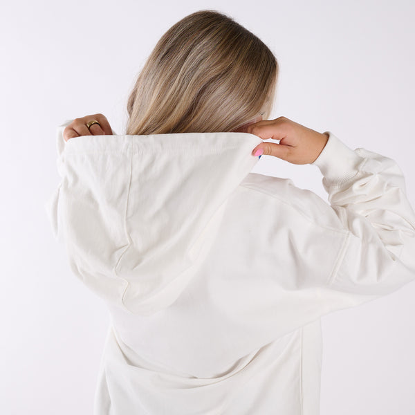 USA Floral Fill Hoodie in White