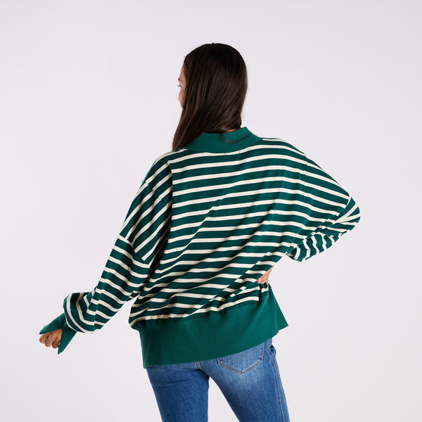 dark green and cream 