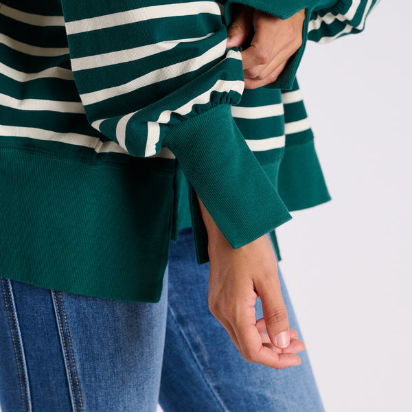 dark green and cream 