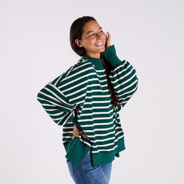 dark green and cream 