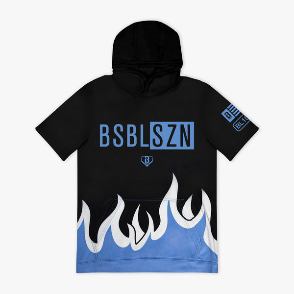 Youth Blue Flame Short Sleeve Hoodie