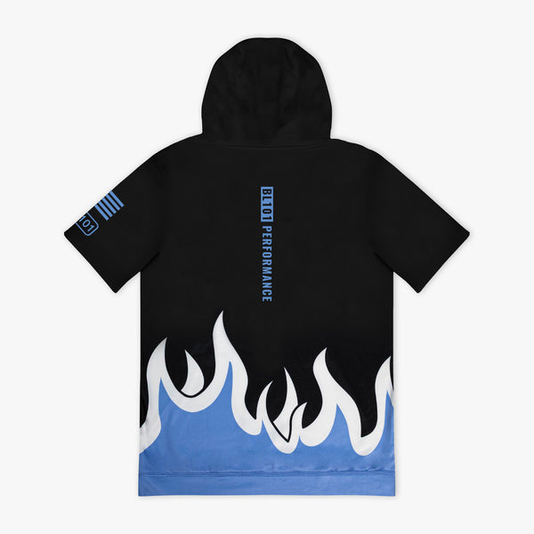 Youth Blue Flame Short Sleeve Hoodie