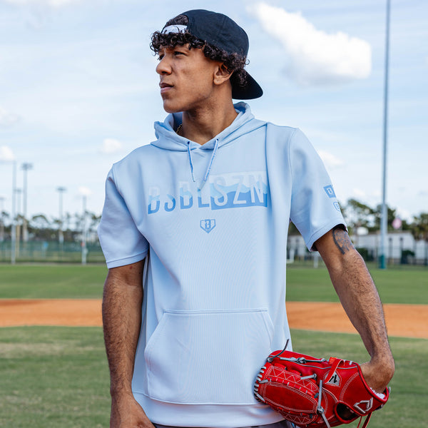 Youth Powder Blue Short Sleeve Hoodie
