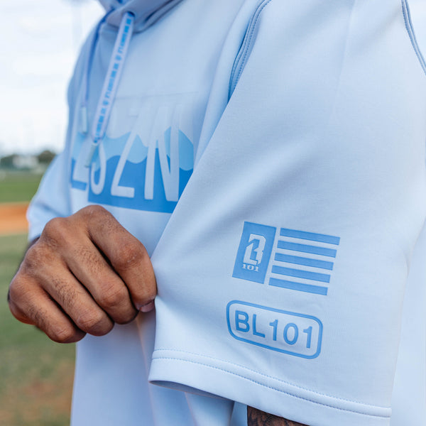 Youth Powder Blue Short Sleeve Hoodie