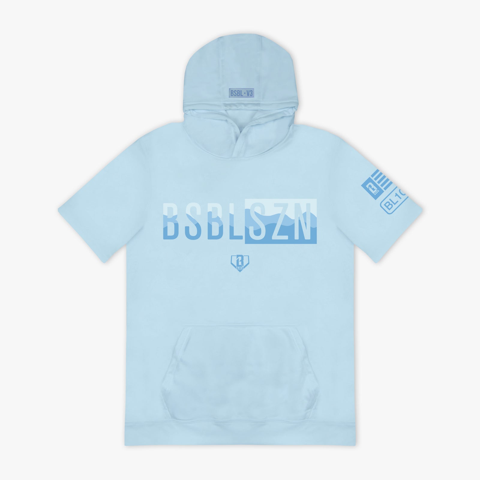 Youth Powder Blue Short Sleeve Hoodie