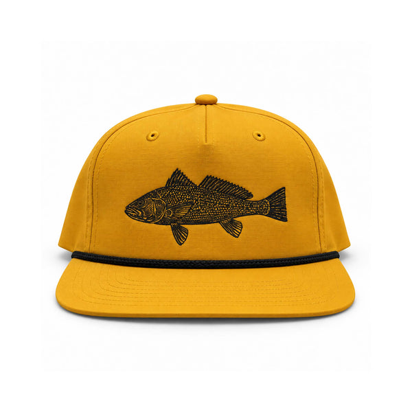 Redfish Embroidered Rope Hat in Biscuit