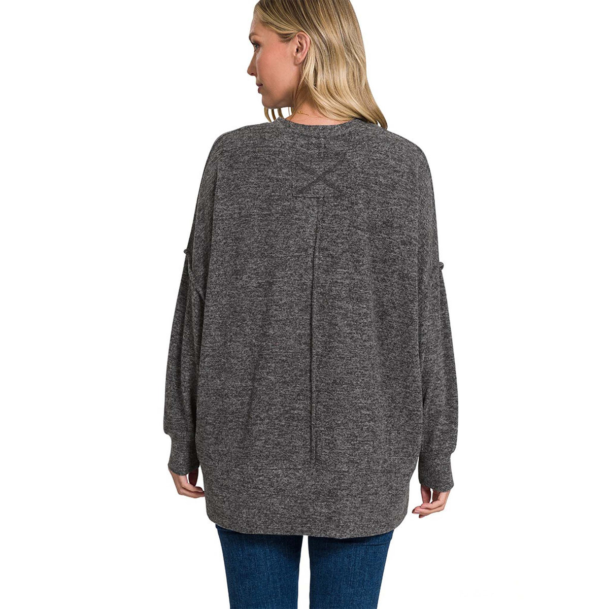 Hacci Oversized Boxy Sweater in black