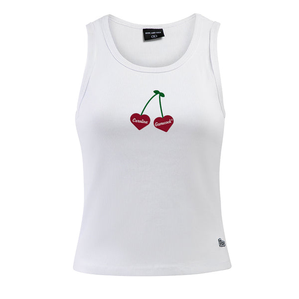 South Carolina Gamecocks Embroidered Cherry Ribbed Tank Top