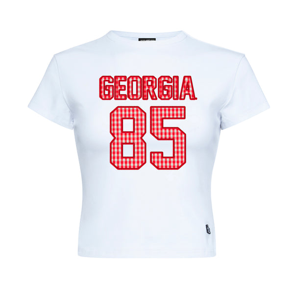 Georgia Bulldogs Gingham Baby Tee