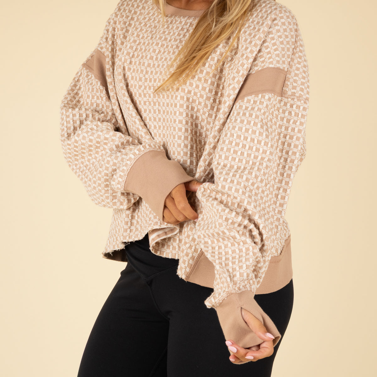 FP Movement Long Sleeve Textured My Time Tee in Sandy