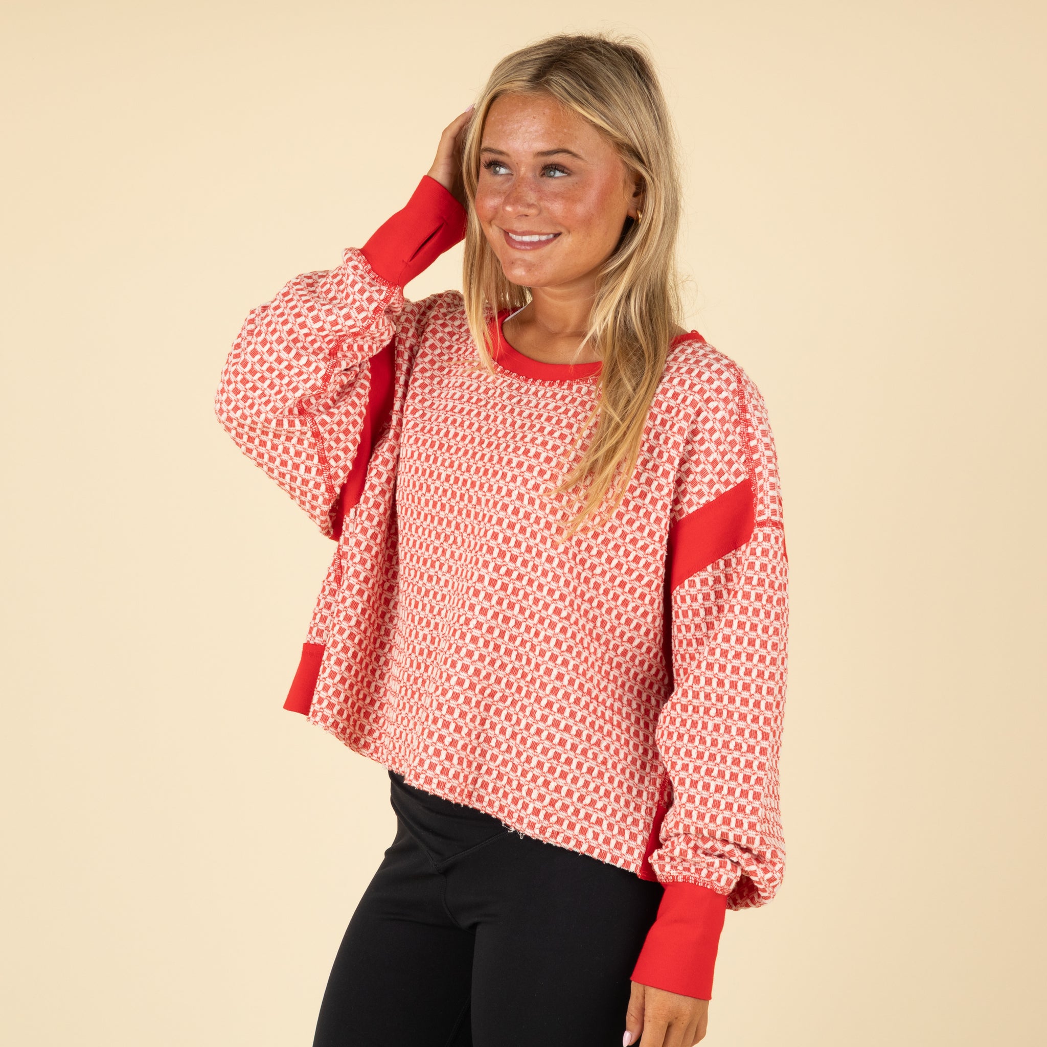 FP Movement Long Sleeve Textured My Time Tee Victory Red