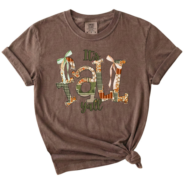 It's Fall Y'all Patchwork Short Sleeve T-Shirt