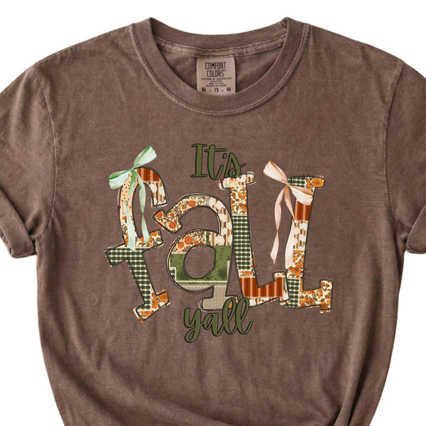 It's Fall Y'all Patchwork Short Sleeve T-Shirt