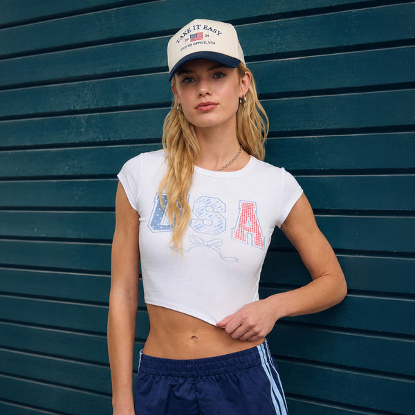 Americana Cropped Short Sleeve T-Shirt
