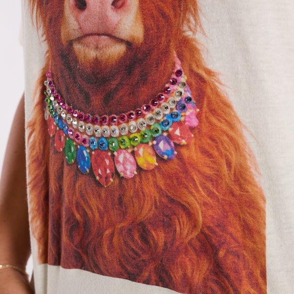 Bejeweled Highland Cow Short Sleeve T-Shirt