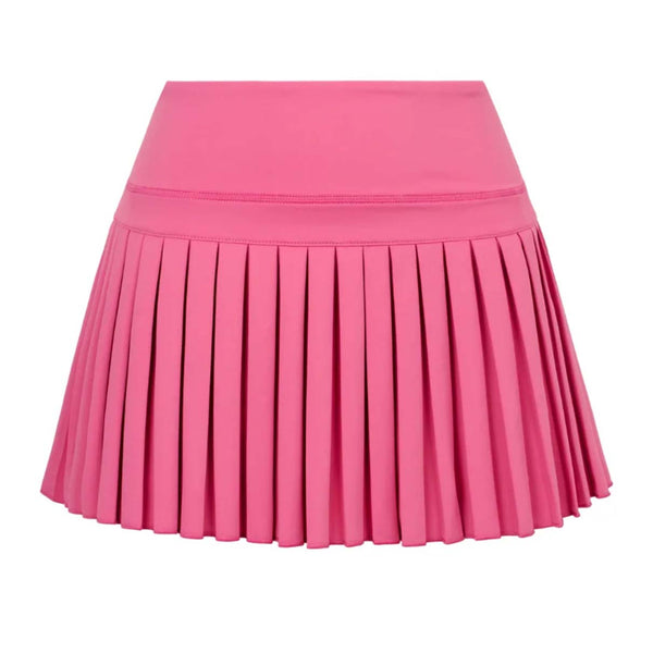 High-Waisted Pleated Tennis Skort in Magenta