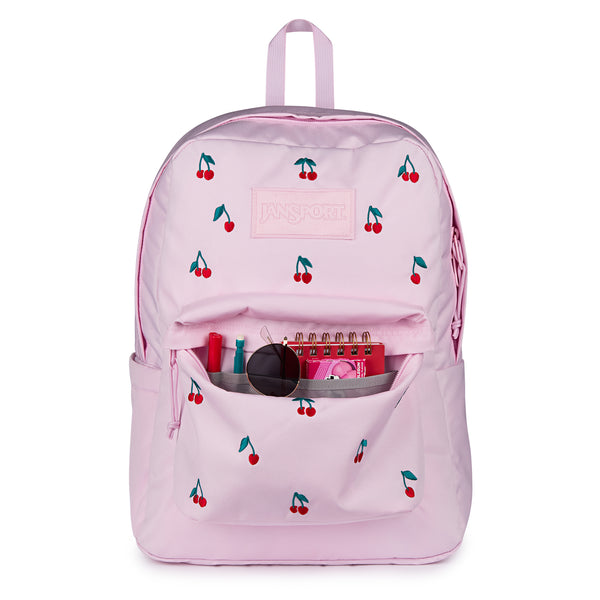 Jansport SuperBreak® Plus Backpack in Pink Ice Cherry Embroidery