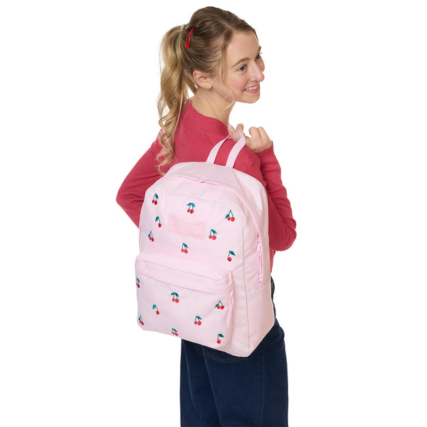 Jansport SuperBreak® Plus Backpack in Pink Ice Cherry Embroidery